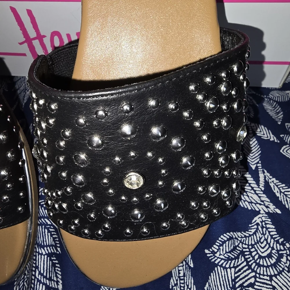 Hey Girl, by Corkys * Black studded slides * Sz 9 * NEVER WORN * - Picture 2 of 5